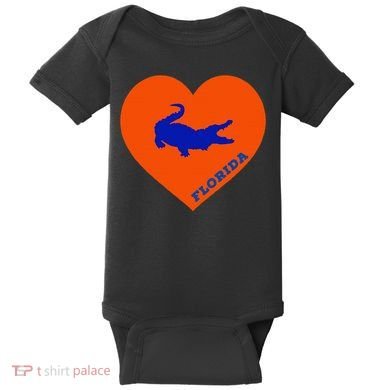 Florida Gator Heart Pillow Bag Baby Bodysuit