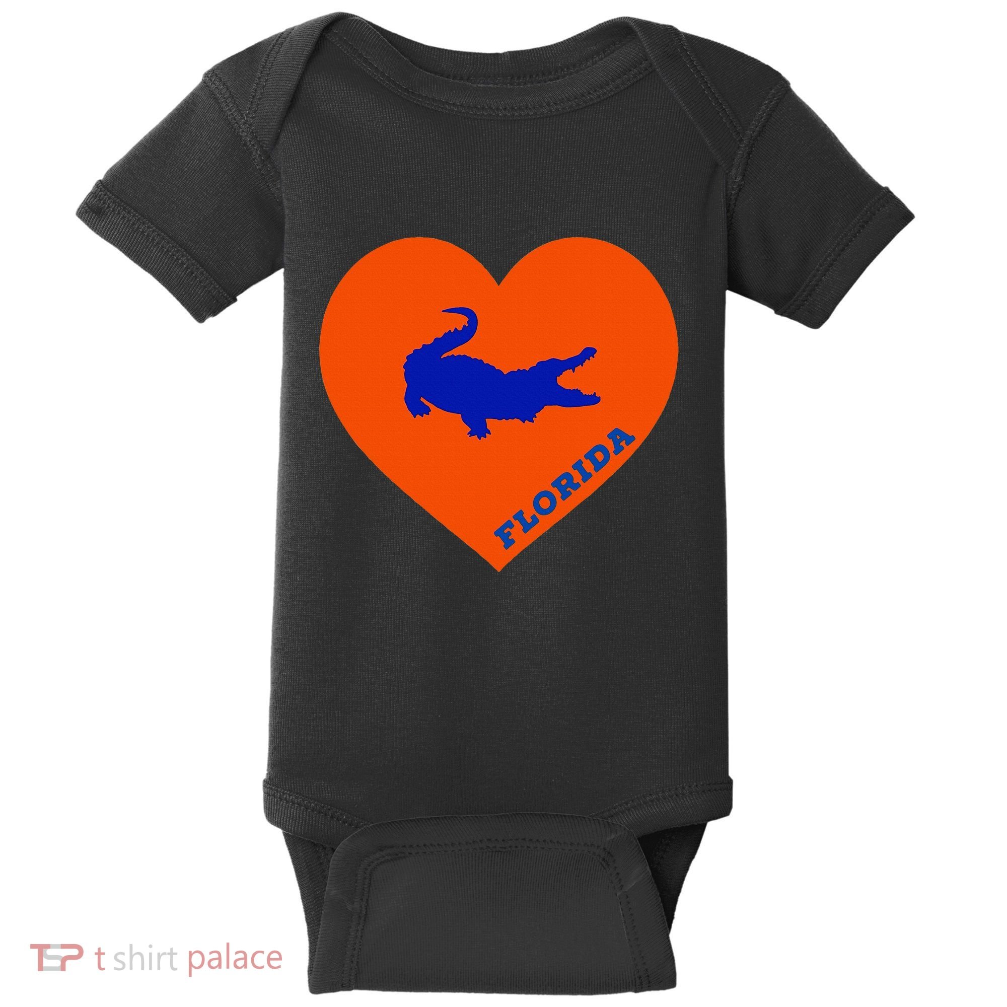 Florida Gator Heart Pillow Bag Baby Bodysuit