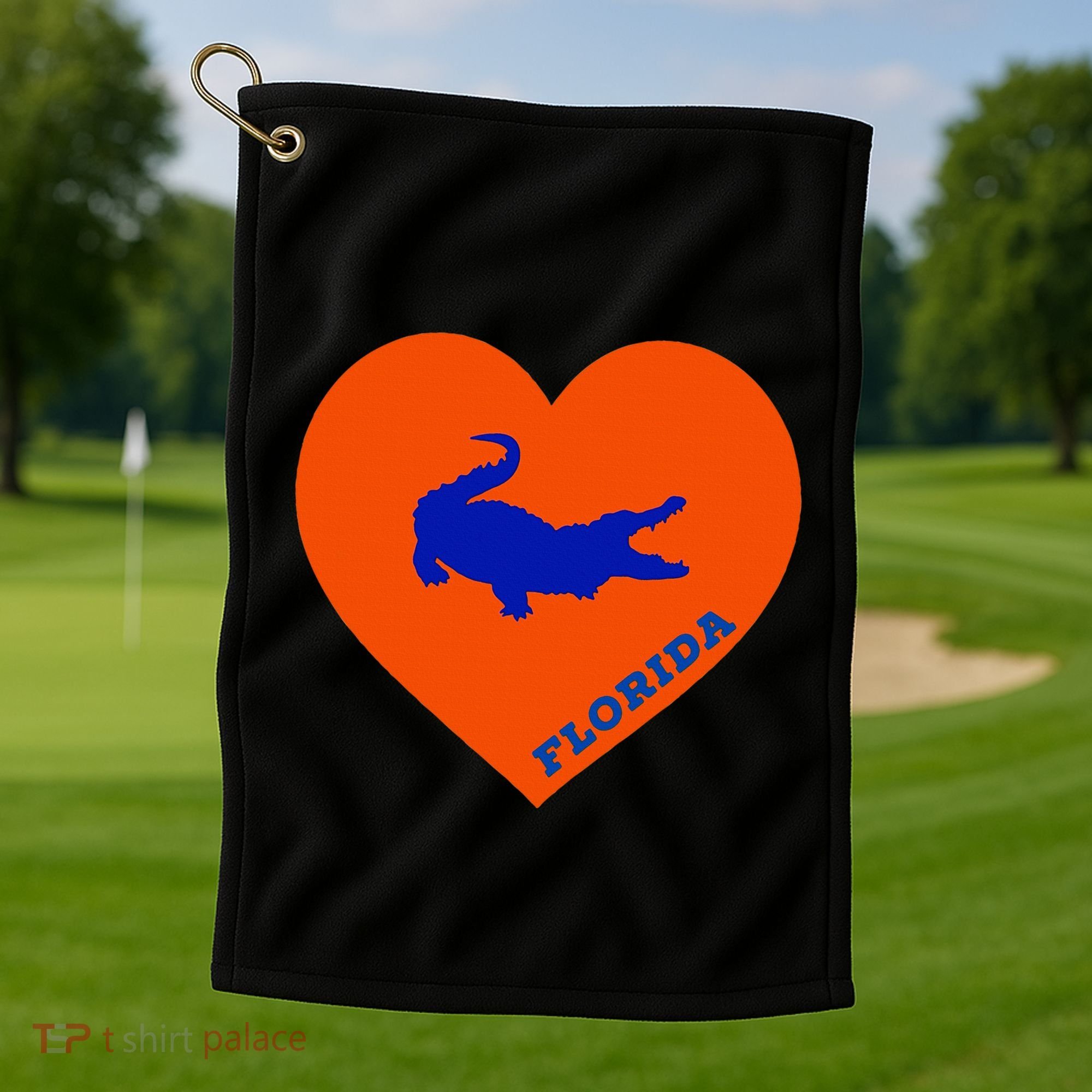 Florida Gator Heart Pillow Bag Golf Towel
