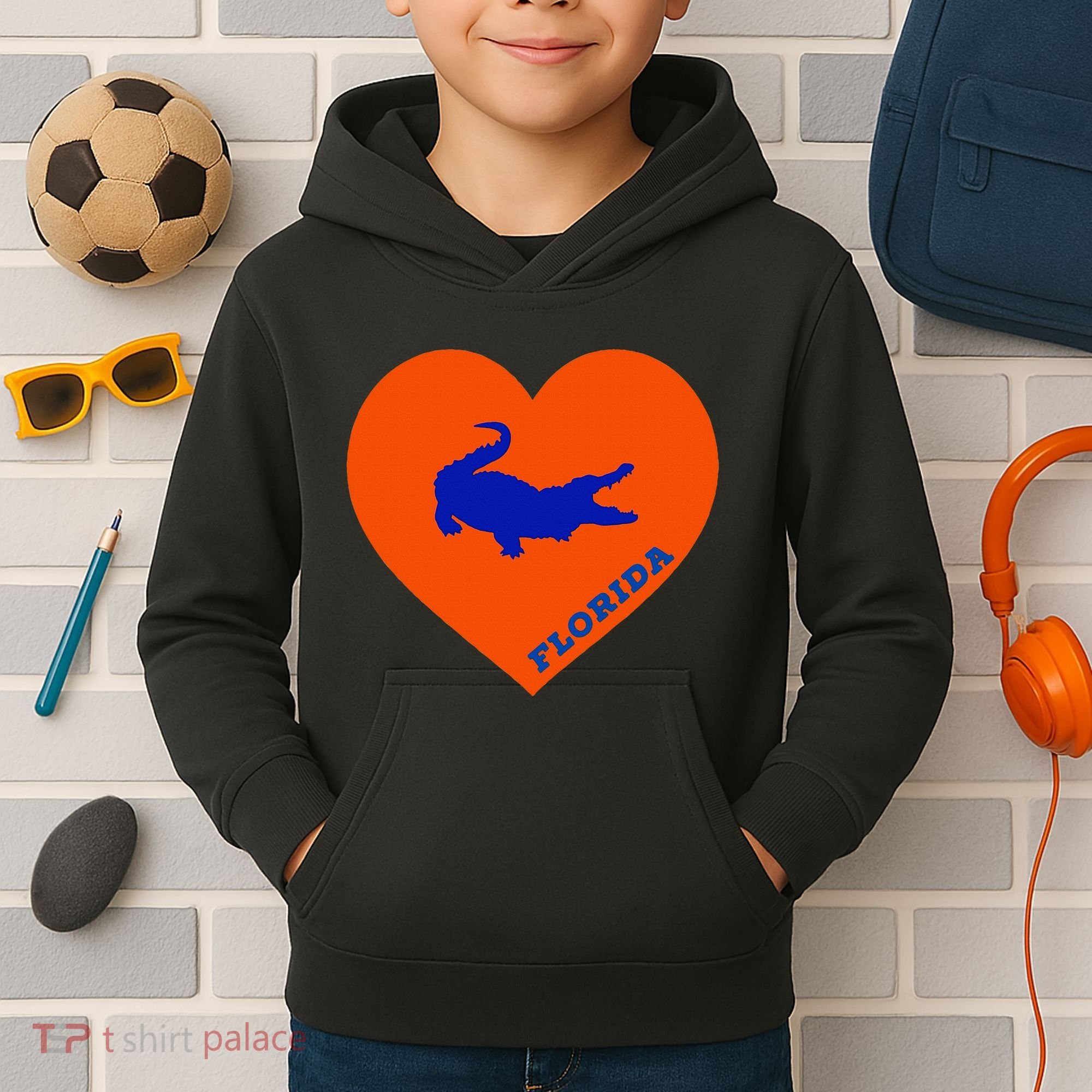 Florida Gator Heart Pillow Bag Kids Hoodie