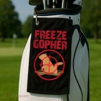 Freeze Gopher Hunting Funny Gopher Hunter Golf Towel thumb 2