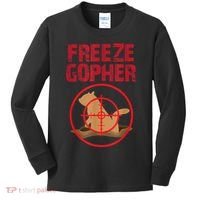 Freeze Gopher Hunting Funny Gopher Hunter Kids Long Sleeve Shirt thumb 0