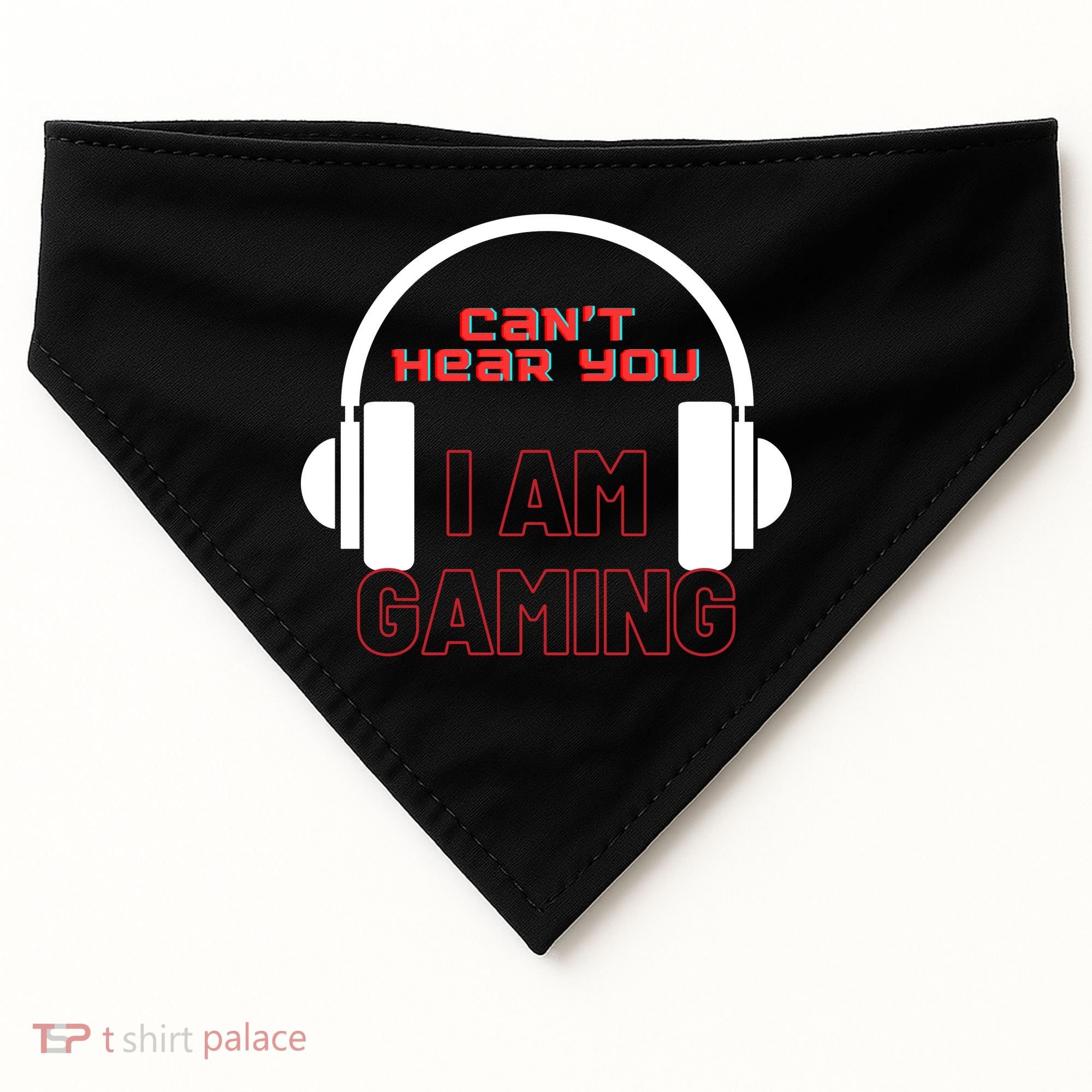 Funny Gamer Headset I Can't Hear You I'm Gaming USA-Made Doggie Bandana