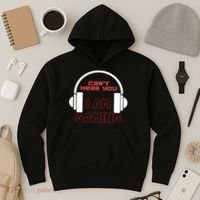 Funny Gamer Headset I Can't Hear You I'm Gaming Hoodie thumb 3