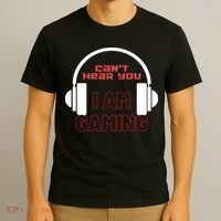 Funny Gamer Headset I Can't Hear You I'm Gaming T-Shirt thumb 3