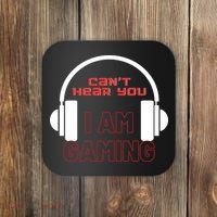 Funny Gamer Headset I Can't Hear You I'm Gaming Coaster thumb 0