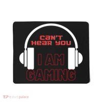 Funny Gamer Headset I Can't Hear You I'm Gaming Mousepad thumb 0