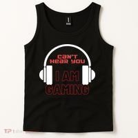 Funny Gamer Headset I Can't Hear You I'm Gaming Tank Top thumb 2