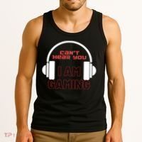Funny Gamer Headset I Can't Hear You I'm Gaming Tank Top thumb 3
