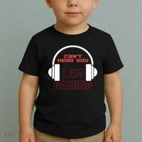 Funny Gamer Headset I Can't Hear You I'm Gaming Toddler T-Shirt thumb 2