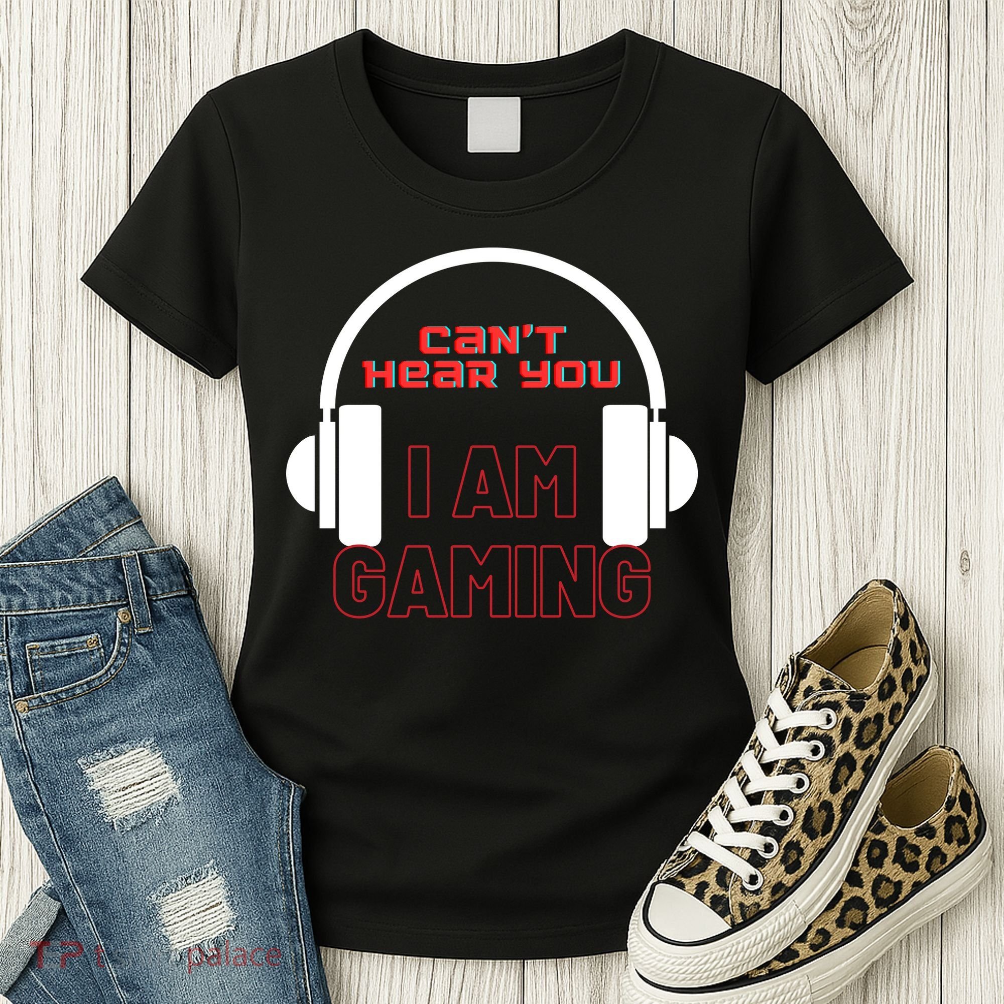 Funny Gamer Headset I Can't Hear You I'm Gaming Women's T-Shirt