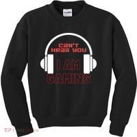 Funny Gamer Headset I Can't Hear You I'm Gaming Kids Sweatshirt thumb 0