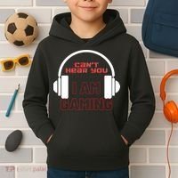 Funny Gamer Headset I Can't Hear You I'm Gaming Kids Hoodie thumb 2