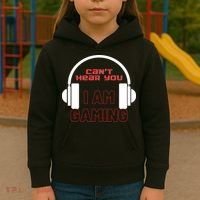 Funny Gamer Headset I Can't Hear You I'm Gaming Kids Hoodie thumb 3