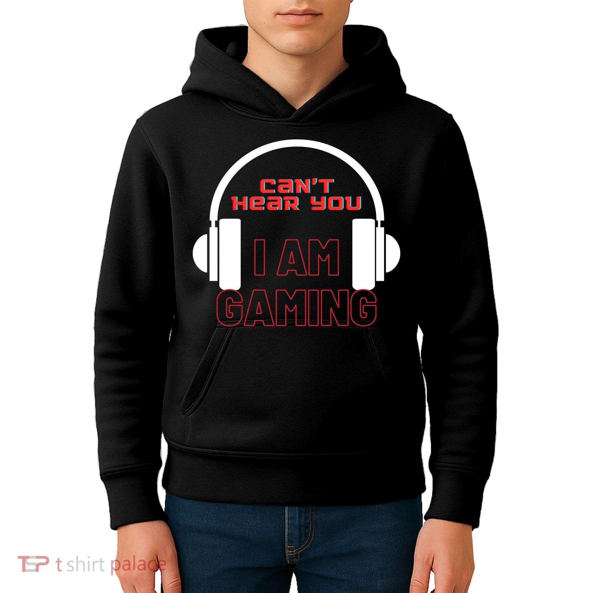 Funny Gamer Headset I Can't Hear You I'm Gaming Kids Hoodie