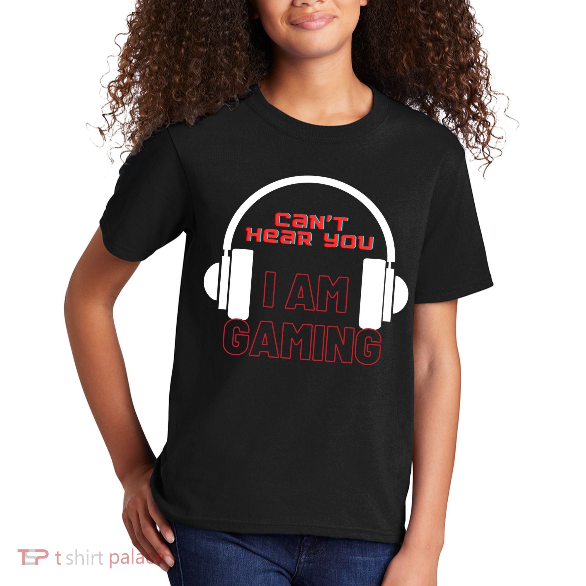 Funny Gamer Headset I Can't Hear You I'm Gaming Kids T-Shirt
