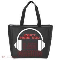 Funny Gamer Headset I Can't Hear You I'm Gaming Tote Bag thumb 0