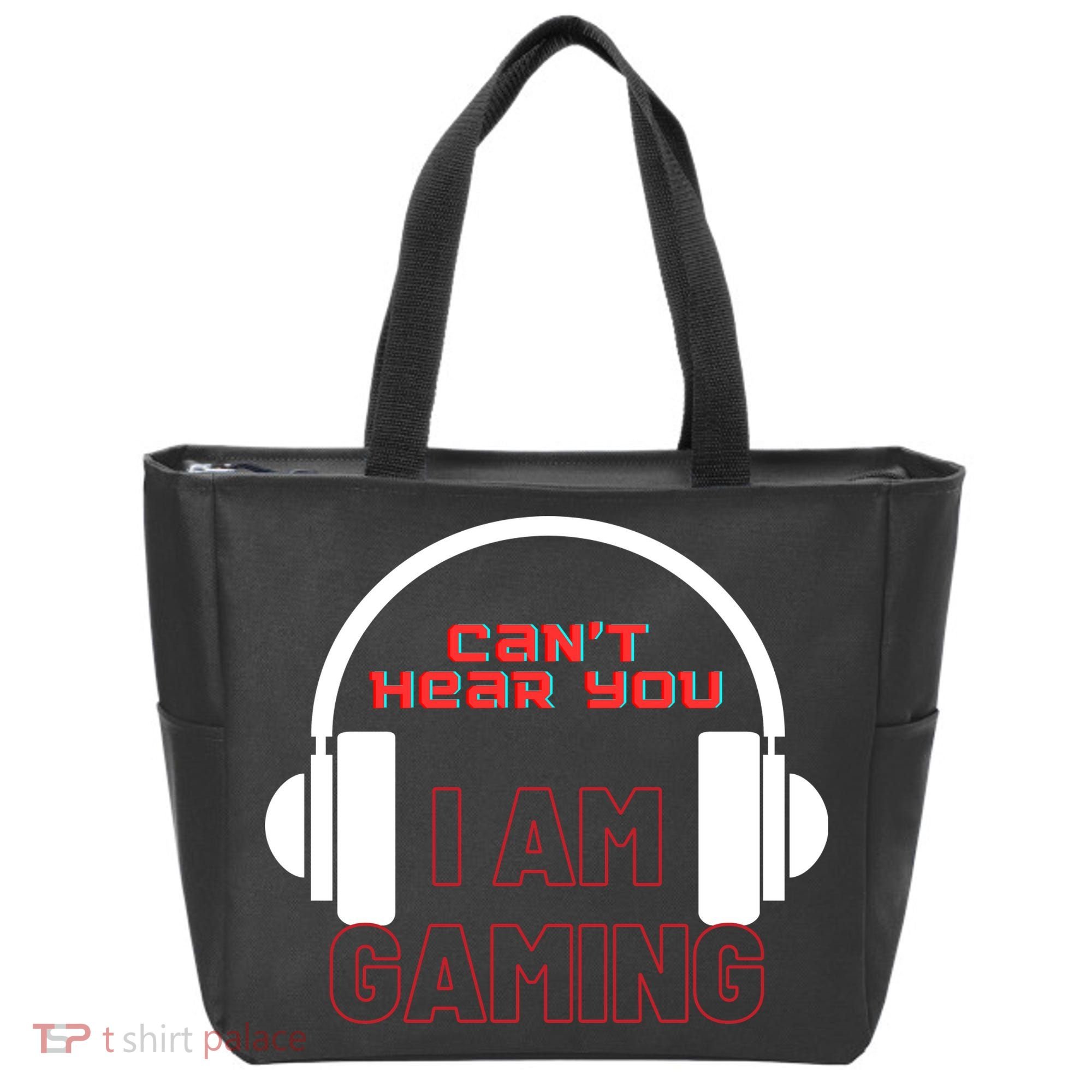 Funny Gamer Headset I Can't Hear You I'm Gaming Tote Bag