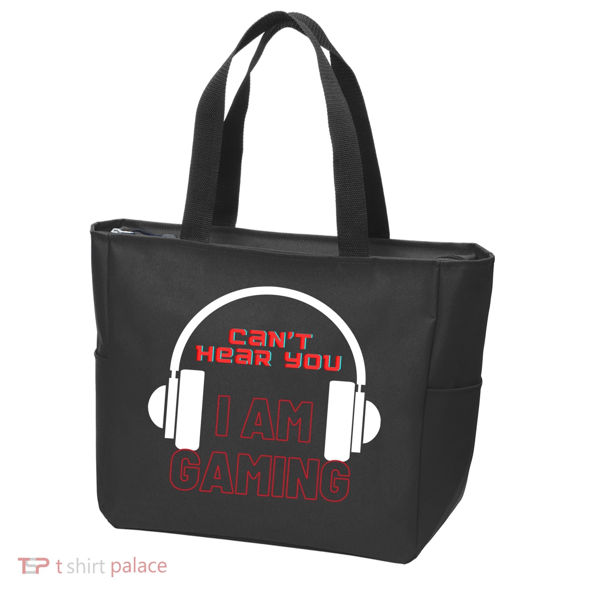 Funny Gamer Headset I Can't Hear You I'm Gaming Tote Bag