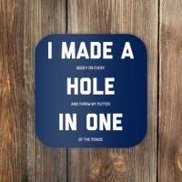 Funny Golf Hole In One Golf Gag Gifts Coaster thumb 0