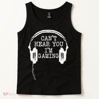 Funny Gamer Headset I Cant Hear You Im Gaming Tank Top thumb 2