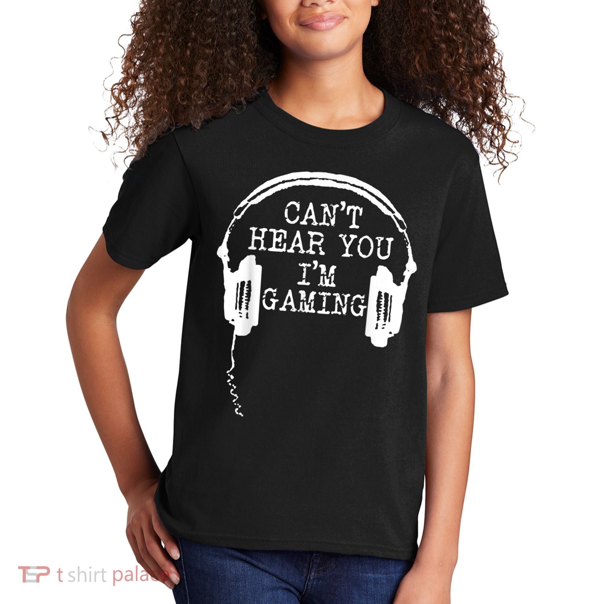 Funny Gamer Headset I Cant Hear You Im Gaming Kids T-Shirt