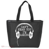 Funny Gamer Headset I Cant Hear You Im Gaming Tote Bag thumb 0