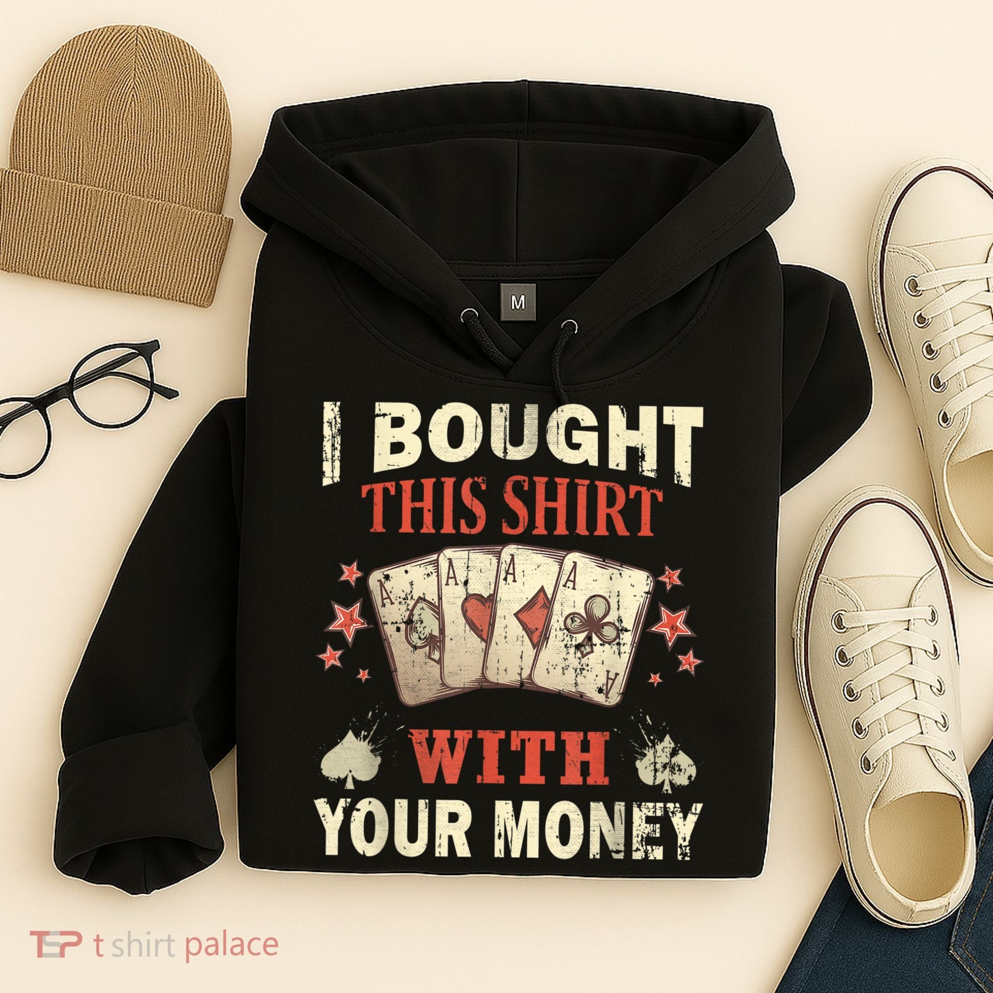 Funny Gambling I Poker Card Player Gaming Icon Tee Hoodie