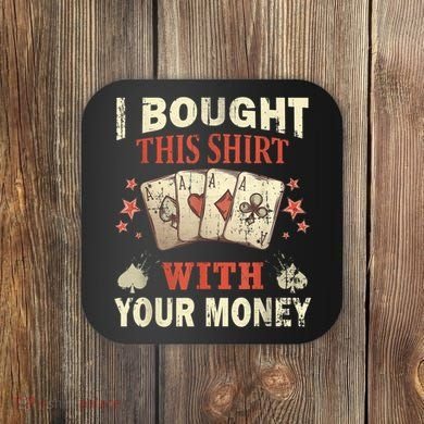 Funny Gambling I Poker Card Player Gaming Icon Tee Coaster