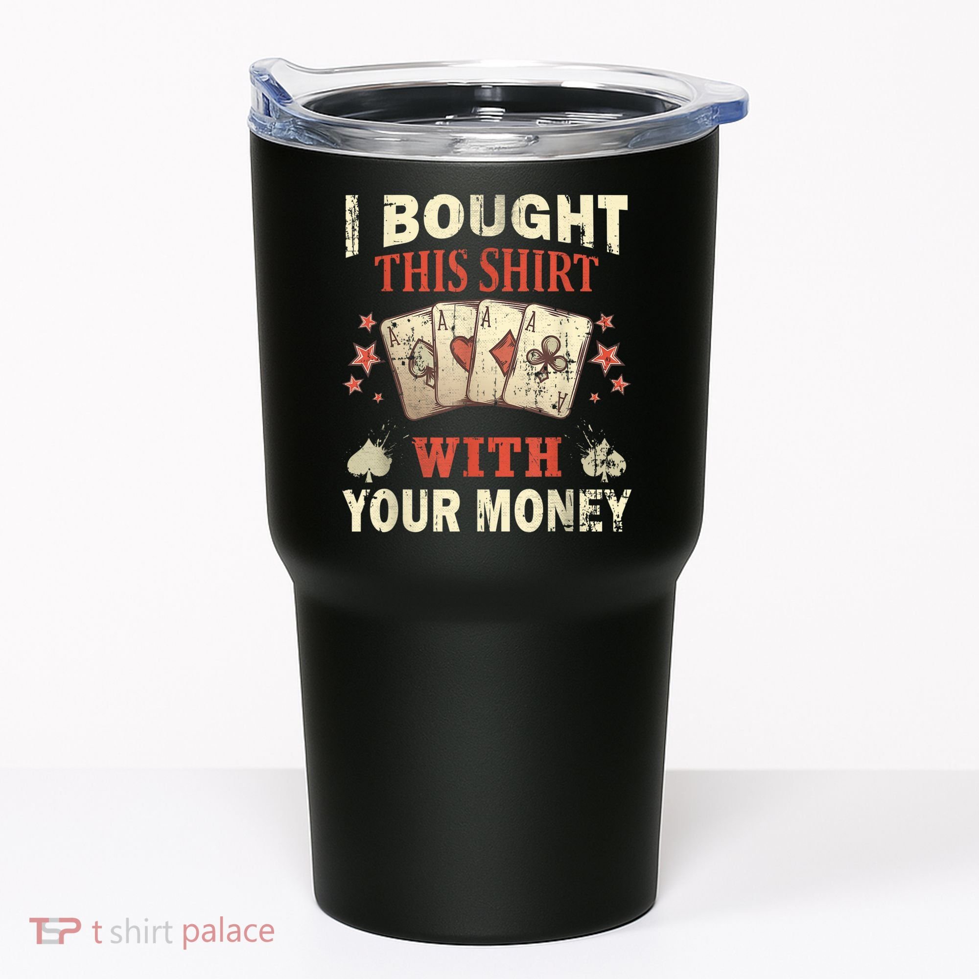 Funny Gambling I Poker Card Player Gaming Icon Tee Tumbler