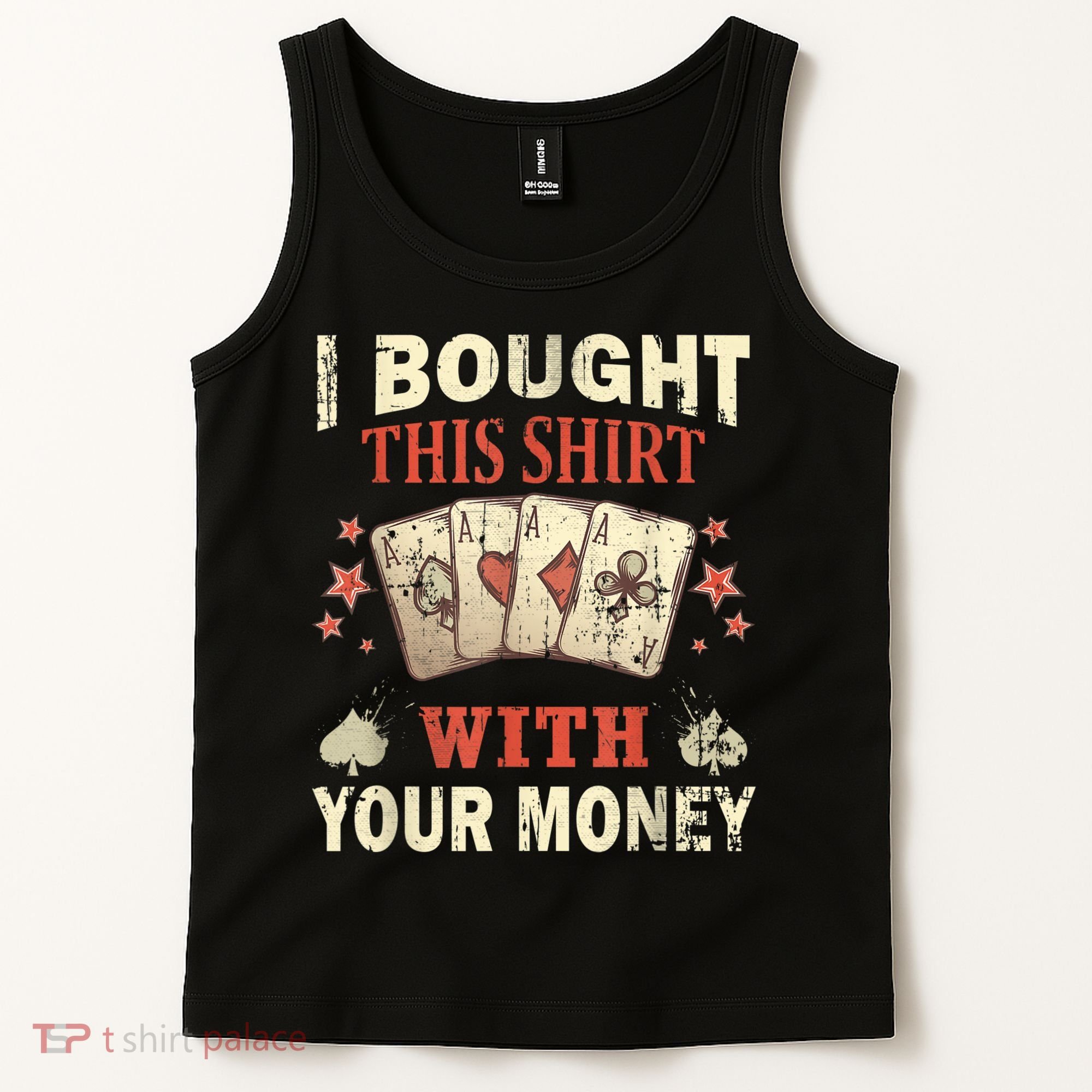 Funny Gambling I Poker Card Player Gaming Icon Tee Tank Top
