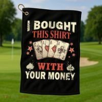 Funny Gambling I Poker Card Player Gaming Icon Tee Golf Towel thumb 1