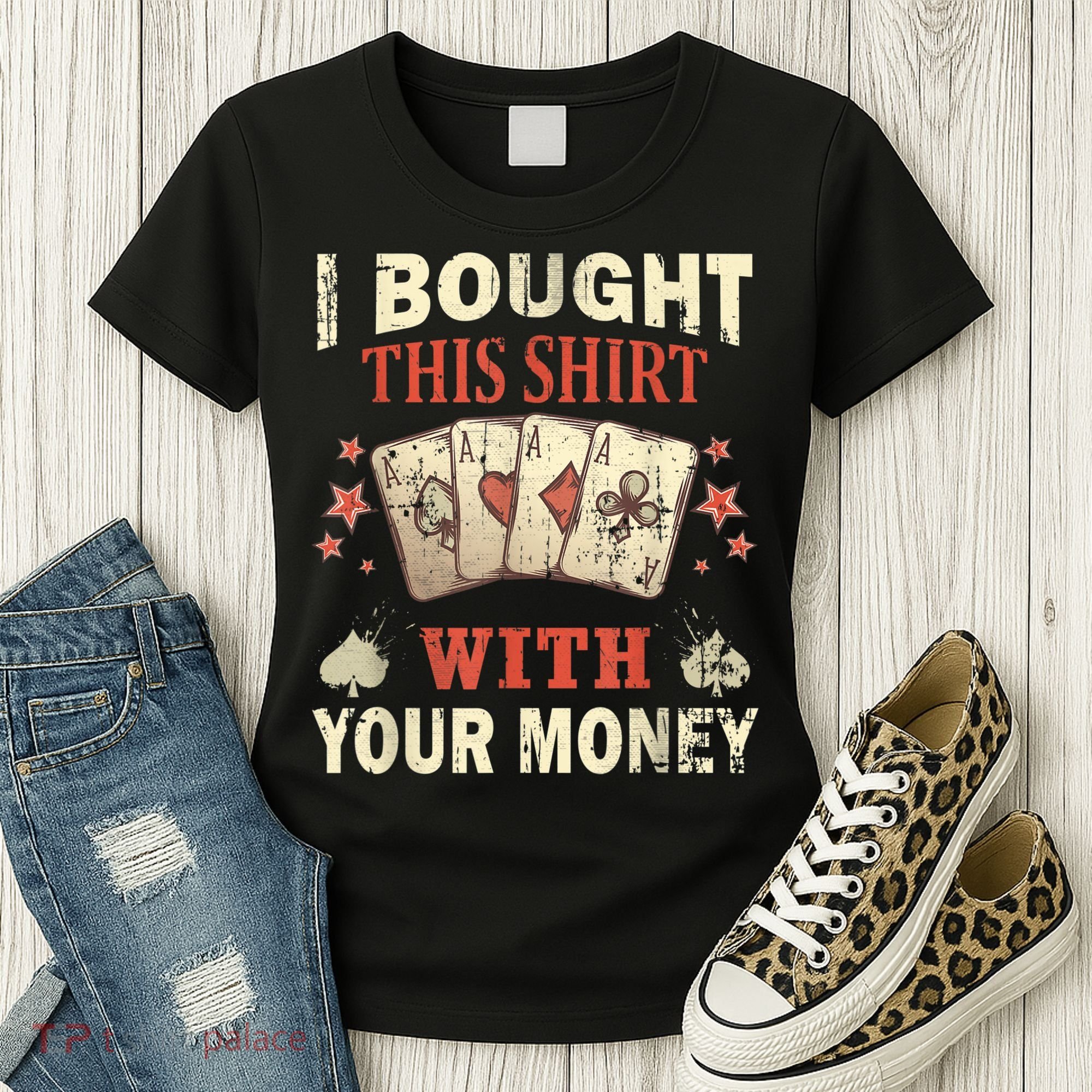 Funny Gambling I Poker Card Player Gaming Icon Tee Women's T-Shirt