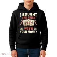 Funny Gambling I Poker Card Player Gaming Icon Tee Kids Hoodie thumb 4