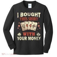 Funny Gambling I Poker Card Player Gaming Icon Tee Kids Long Sleeve Shirt thumb 0