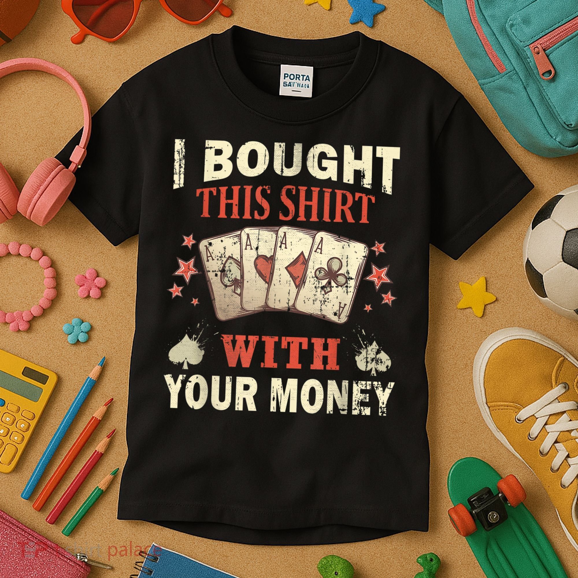 Funny Gambling I Poker Card Player Gaming Icon Tee Kids T-Shirt
