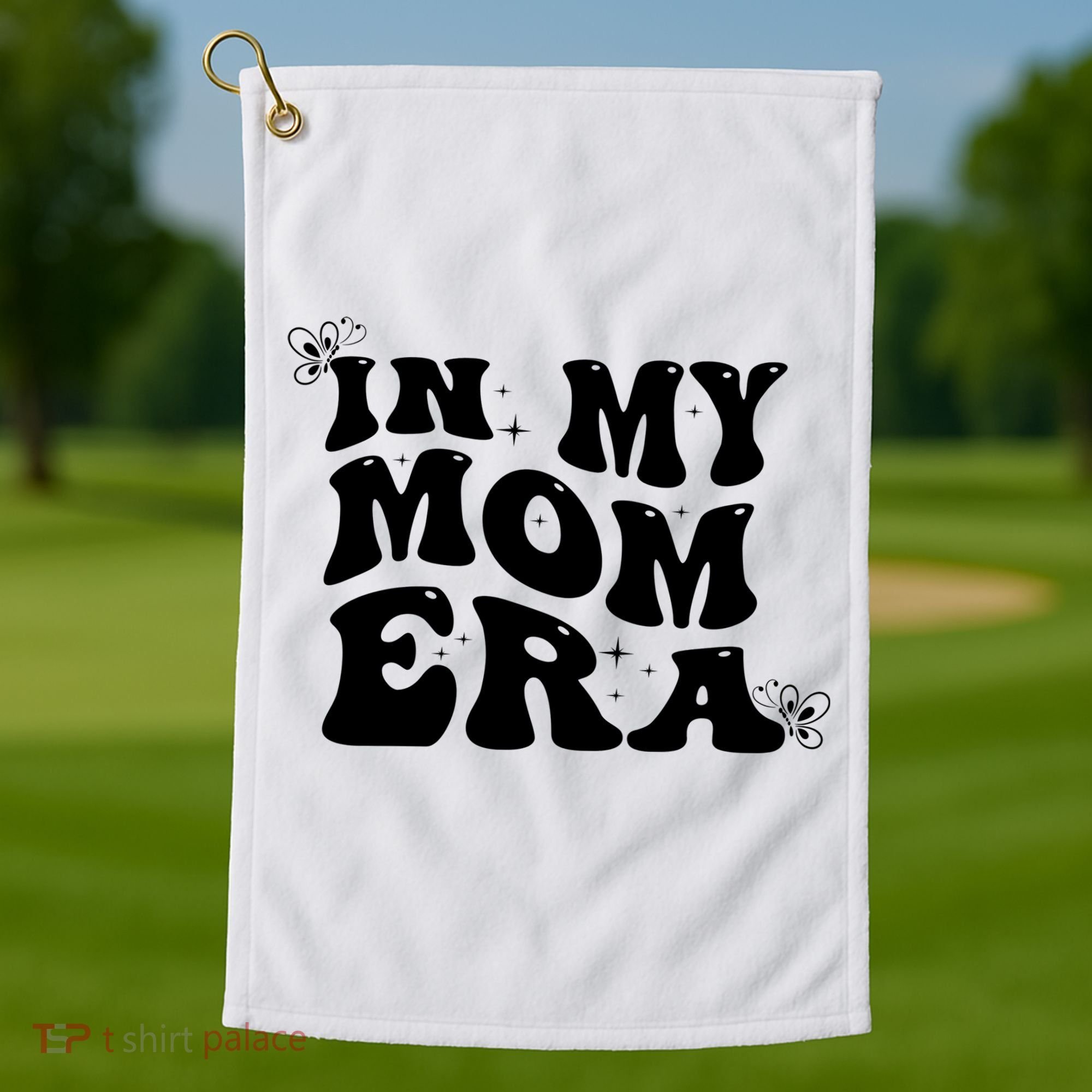 Funny Groovy In My Mom Era Golf Towel