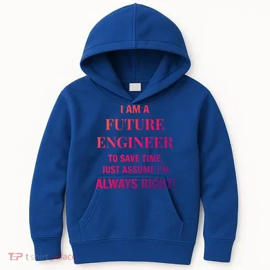 Funny Gift Idea Future Engineer Engineering Major Gift Kids Hoodie