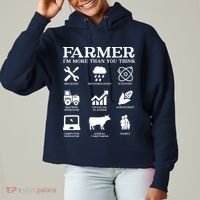 Farmer Gift Idea Farming Agriculture Patriotic Farmer Ladies Heavyweight Boxy Pullover Hoodie thumb 0