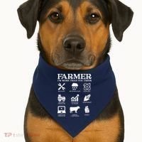 Farmer Gift Idea Farming Agriculture Patriotic Farmer USA-Made Doggie Bandana thumb 1