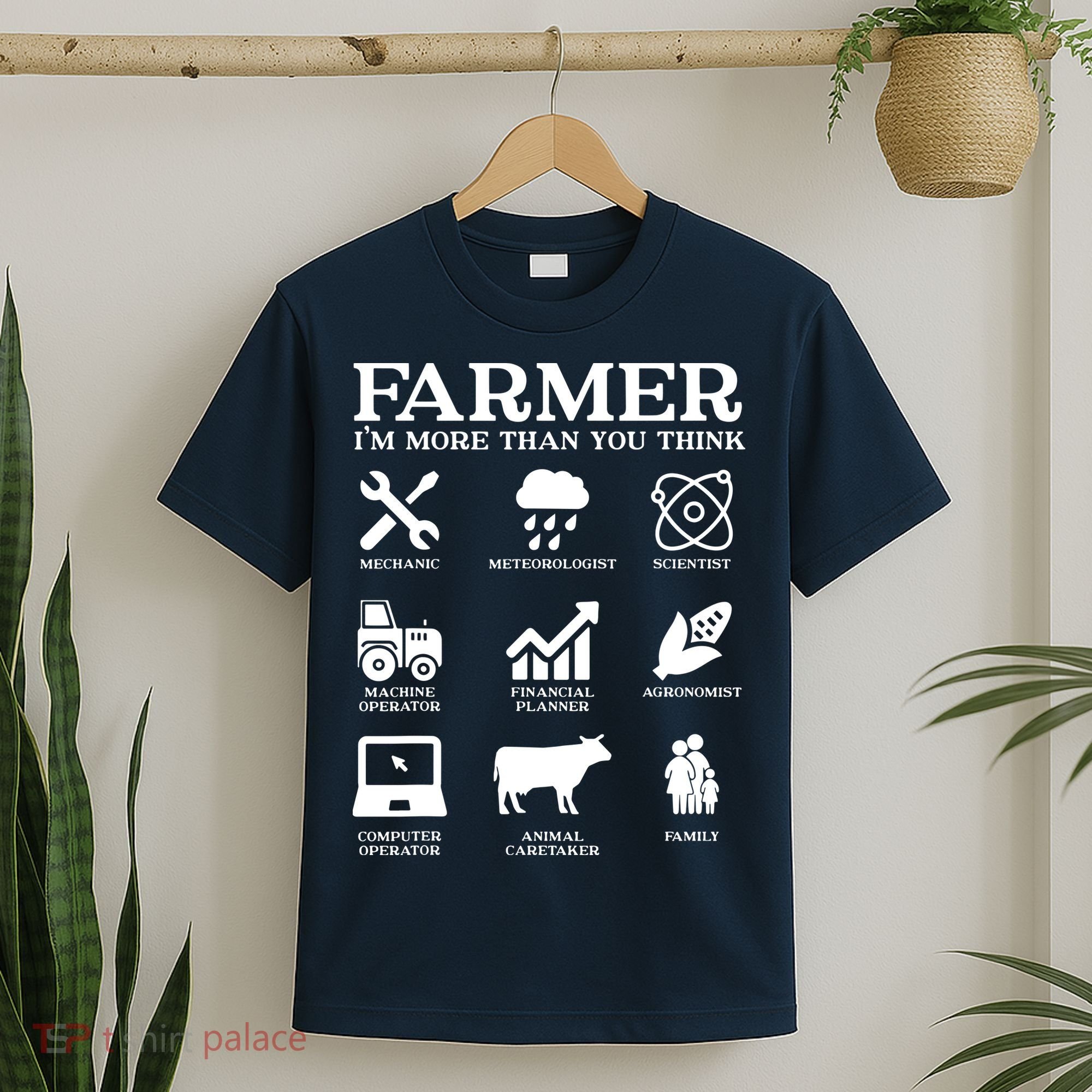 Farmer Gift Idea Farming Agriculture Patriotic Farmer T-Shirt