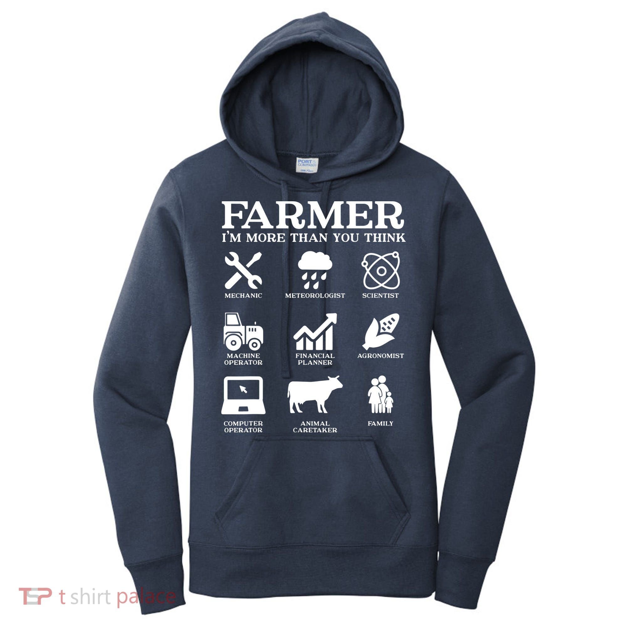 Farmer Gift Idea Farming Agriculture Patriotic Farmer Women's Hoodie