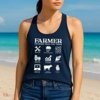 Farmer Gift Idea Farming Agriculture Patriotic Farmer Women's Tank Top thumb 2