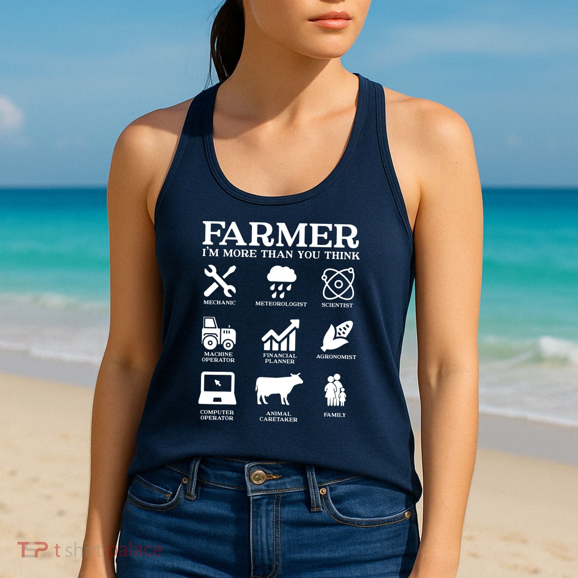 Farmer Gift Idea Farming Agriculture Patriotic Farmer Women's Tank Top
