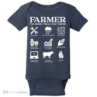 Farmer Gift Idea Farming Agriculture Patriotic Farmer Baby Bodysuit