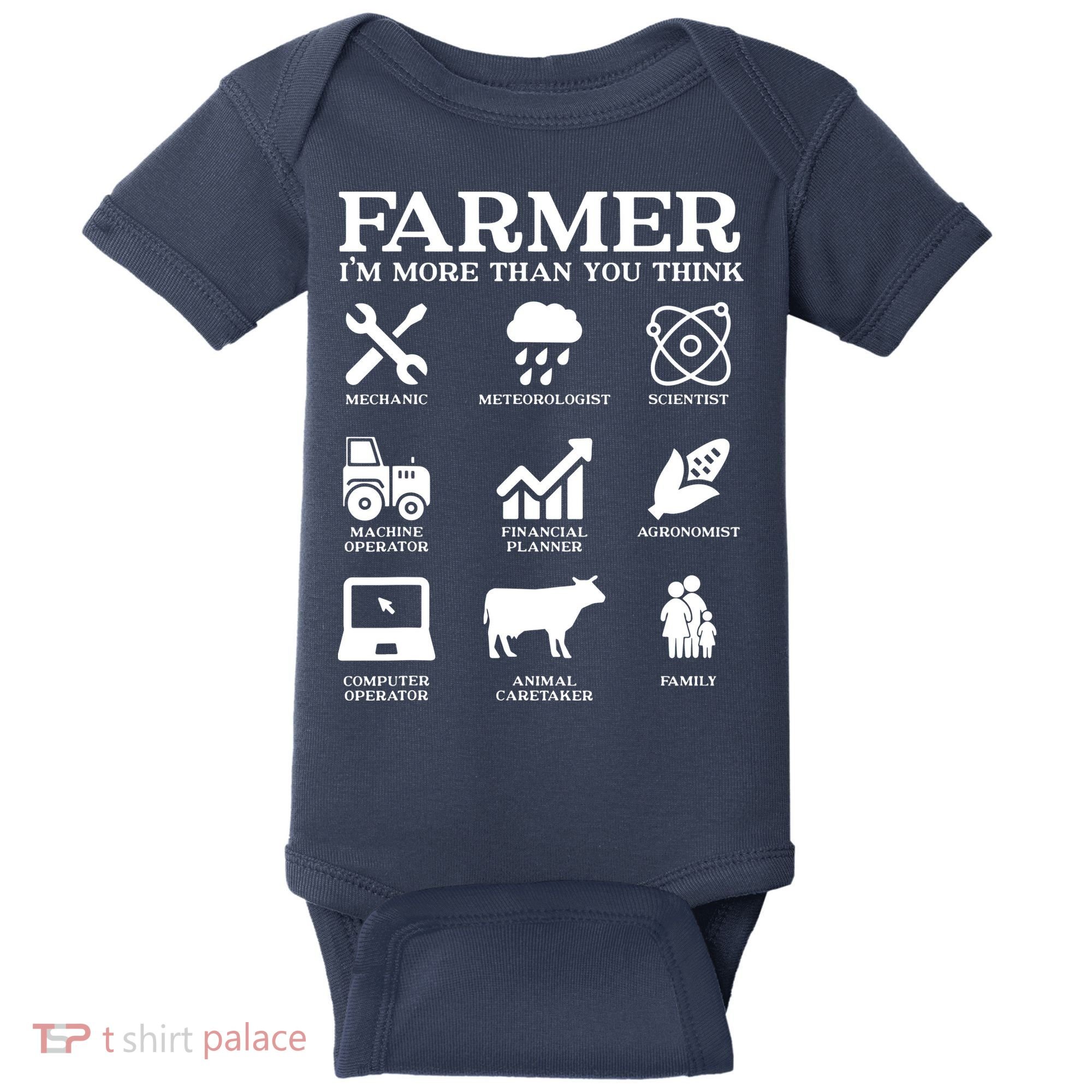 Farmer Gift Idea Farming Agriculture Patriotic Farmer Baby Bodysuit