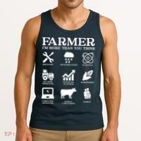 Farmer Gift Idea Farming Agriculture Patriotic Farmer Tank Top thumb 3