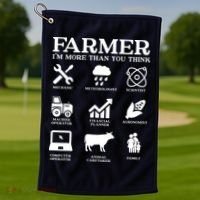 Farmer Gift Idea Farming Agriculture Patriotic Farmer Golf Towel thumb 1