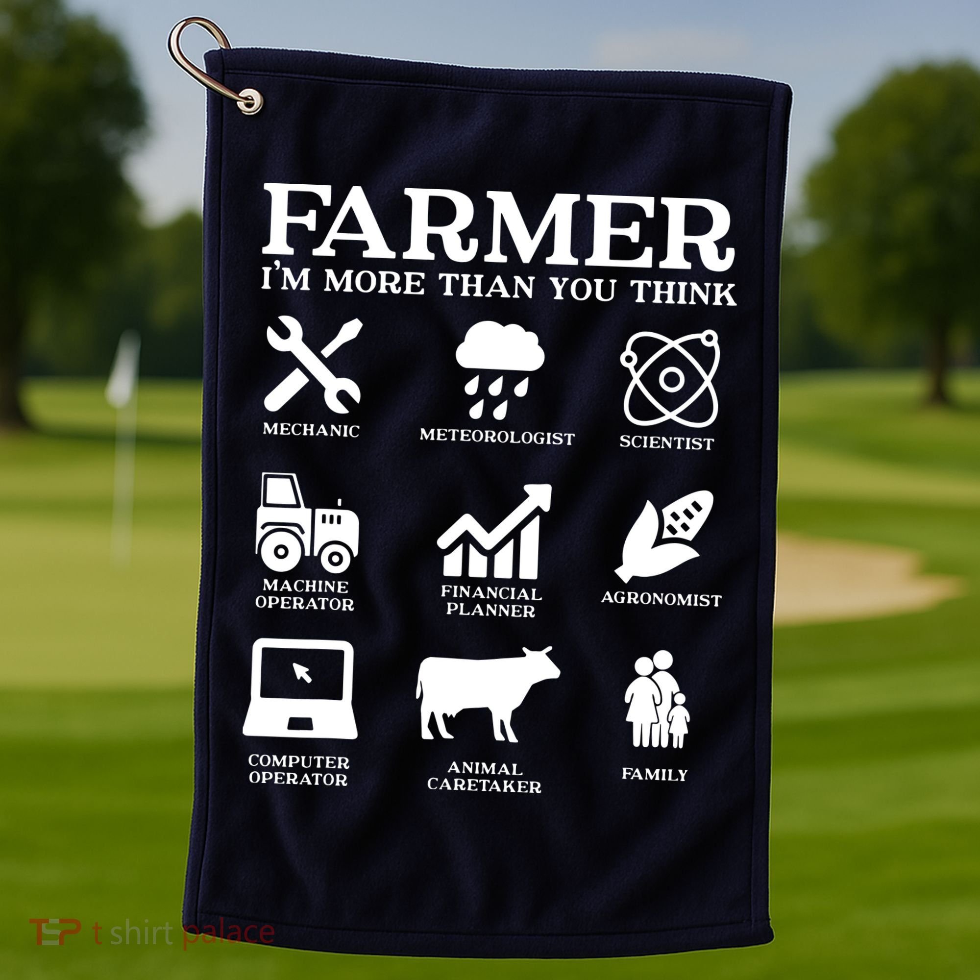 Farmer Gift Idea Farming Agriculture Patriotic Farmer Golf Towel