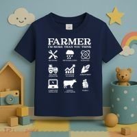 Farmer Gift Idea Farming Agriculture Patriotic Farmer Toddler T-Shirt thumb 3